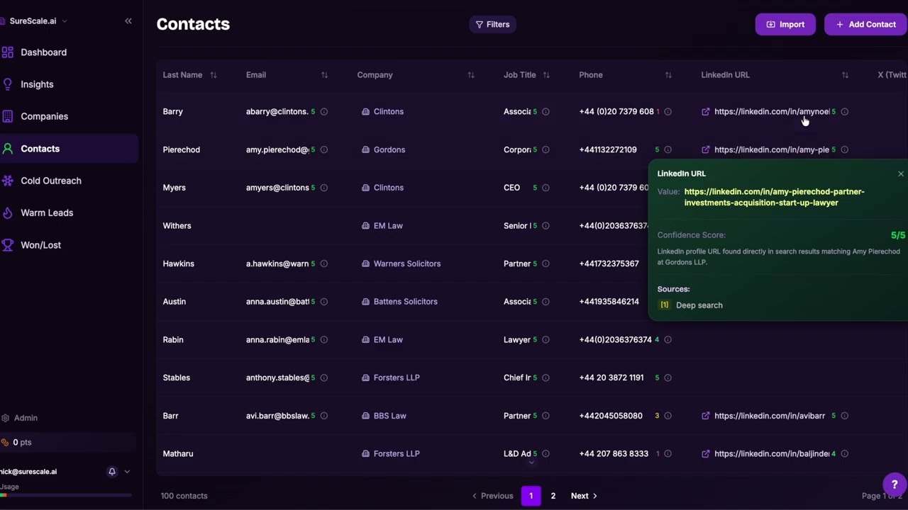 Data Surfer - Finding Contact Data