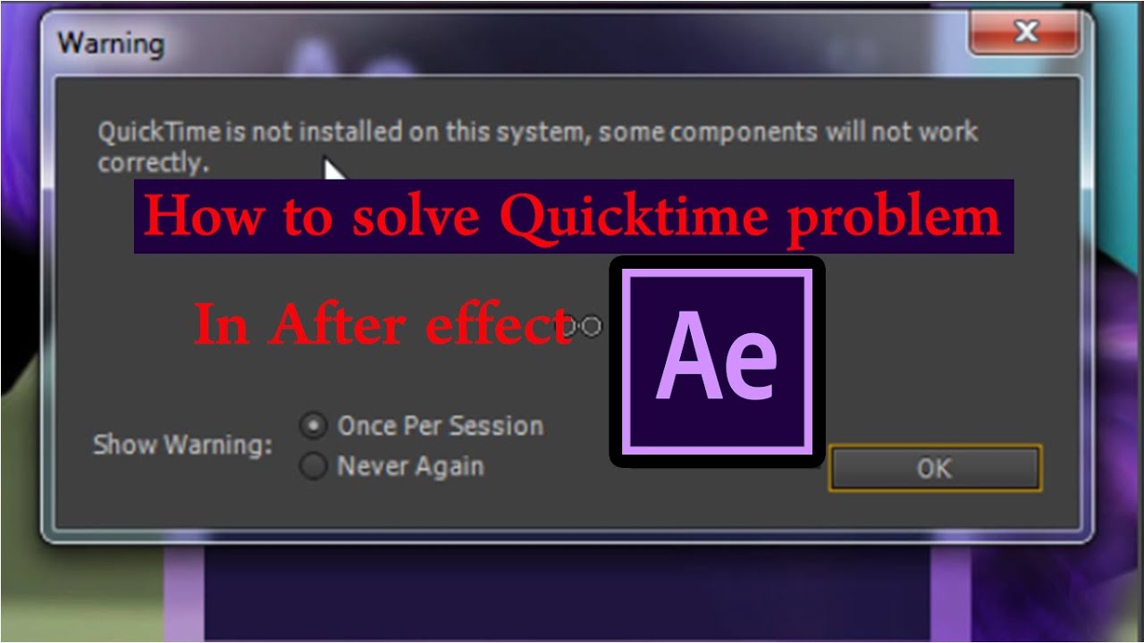 Adobe After Effects QuickTime is not Installed on This System Fix Problem | Easy  to dnlod Quicktime