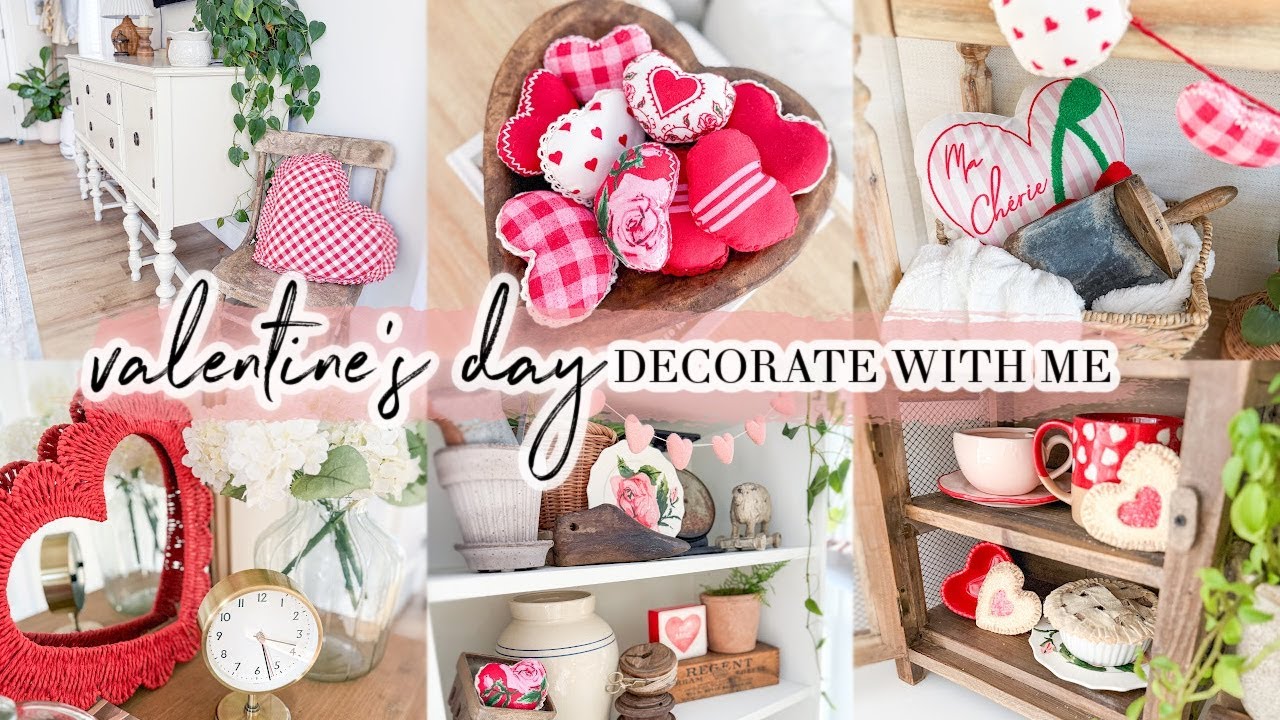 VALENTINE'S DAY DECORATE WITH ME // COZY COTTAGE FARMHOUSE HOME DECOR // CHARLOTTE GROVE FARMHOUSE