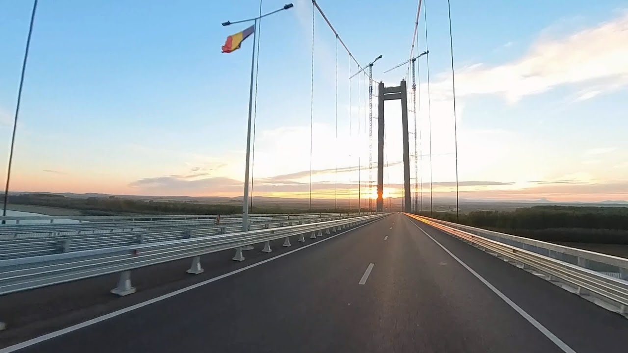 Pod Dunare Braila la Rasarit - Bridge over Danube at Sunrise