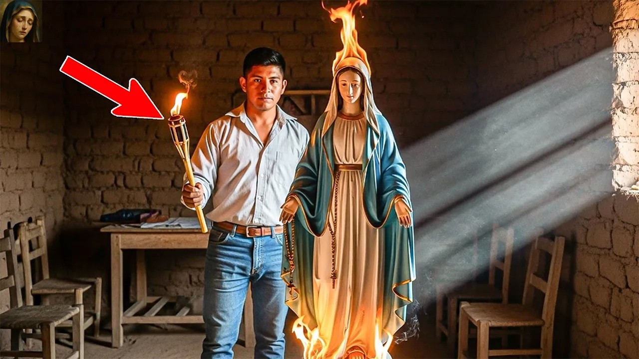 El hijo ateo incendió el altar de la Virgen… pero el milagro ocurrió justo después.