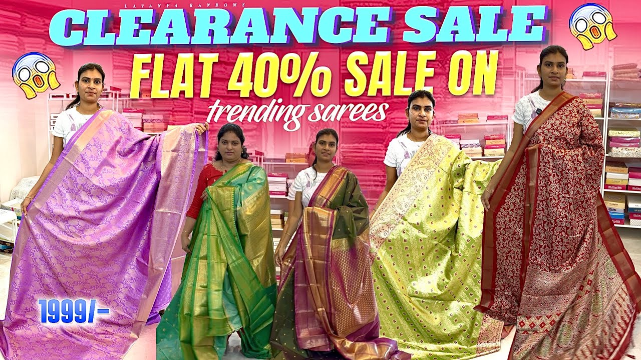 Stock మొత్తం Clearance Sale లో | Designer & Pattu sarees Flat 40% off KPHB