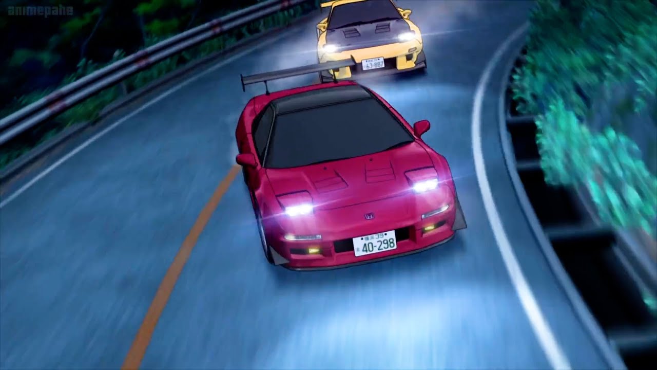 頭文字D| Keisuke drives the car at high speed, performing somersaults that make Go Hojo panic