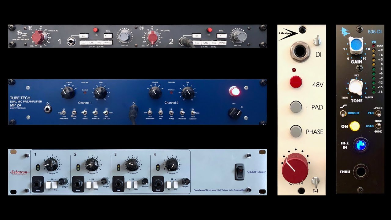 Preamp comparisons on Drum Machine + Synth :: API / Tube Tech / Heritage / Sebatron / A Designs