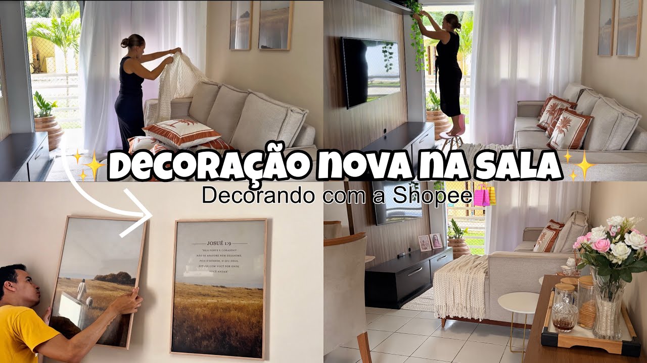DECOREI A SALA com a Shopee/simples e barato.🛍️🥰 #decoracao #decorandoacasa #decorando #sala 