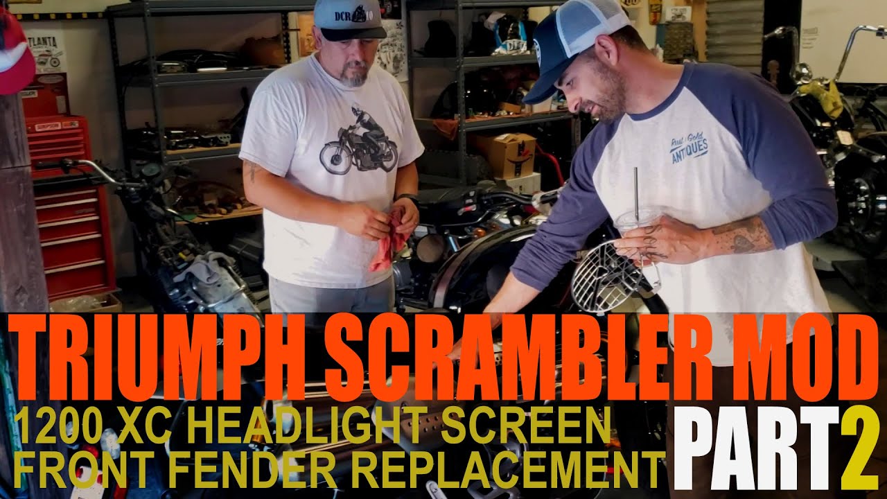 RIG: Triumph 1200XC Scrambler Mod - Part 2- Front fender and headlight guard.