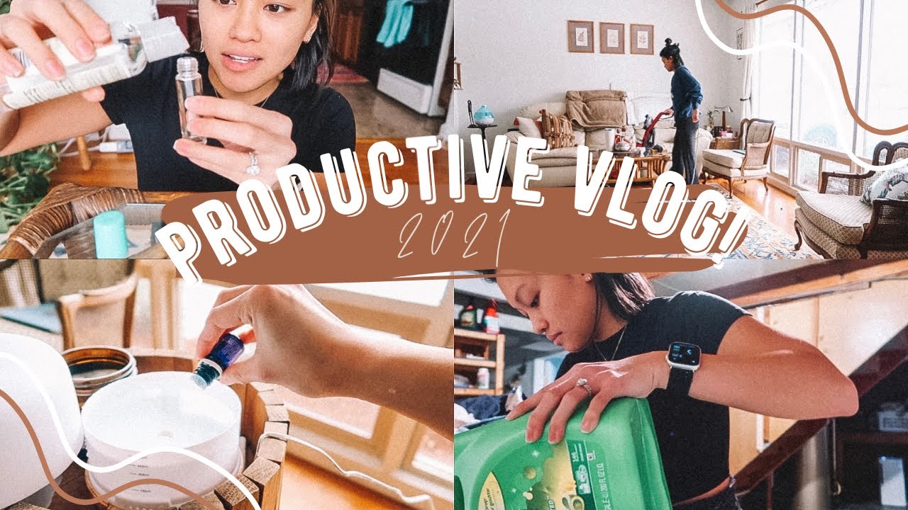 productive DAY IN MY LIFE | clean w me, 2021 intentions, oils & more!