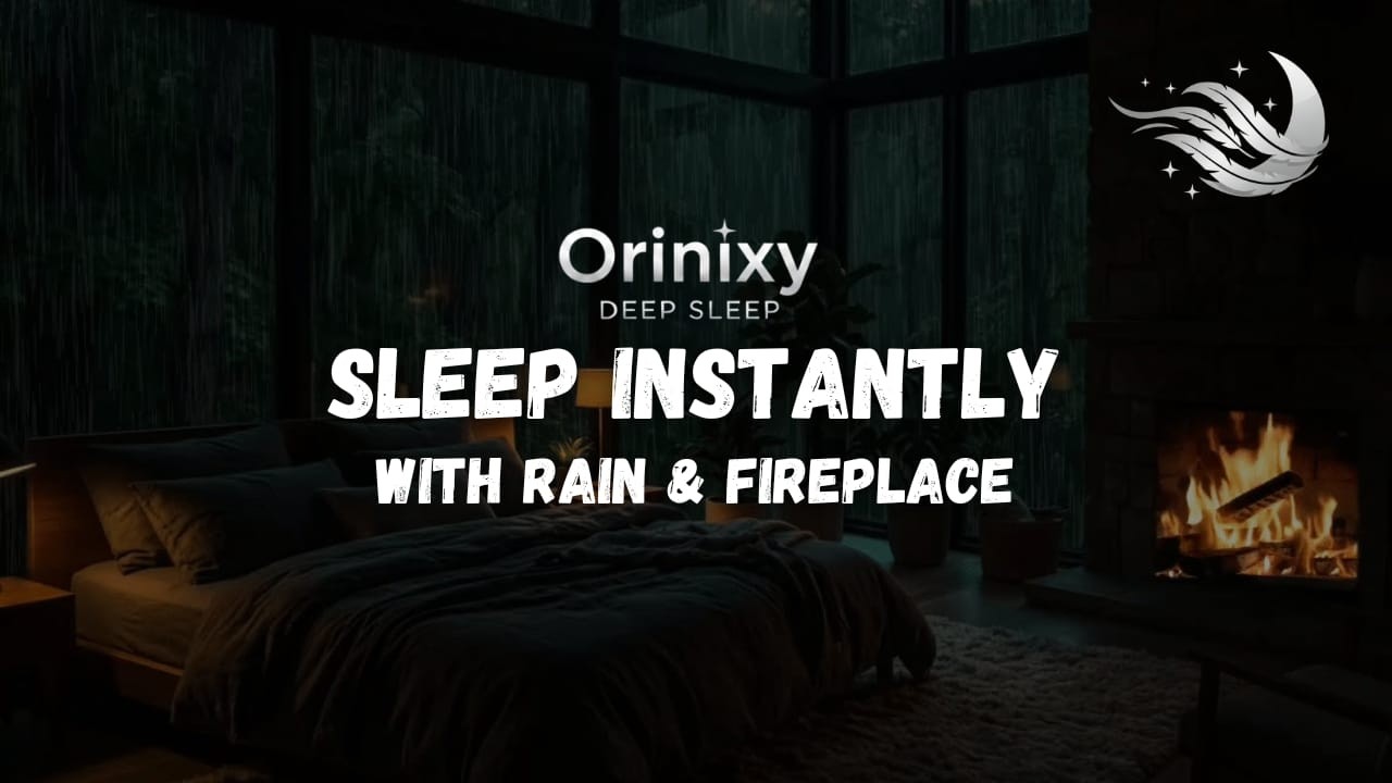 Rain & Fireplace at Night 🔥 90 Minutes Cozy Sleep Sounds for Insomnia