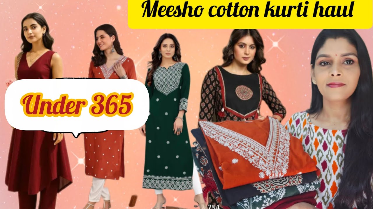 ✨️Affordable Meesho Cotton Kurti✨️ Under₹ 365 ✨️100% Cotton 🌸Summer special ♥️ 