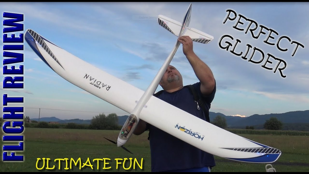 NEW EFlite Night Radian 2.0m BNF Basic RC plane Flight review on 1800mAh 3S batterie