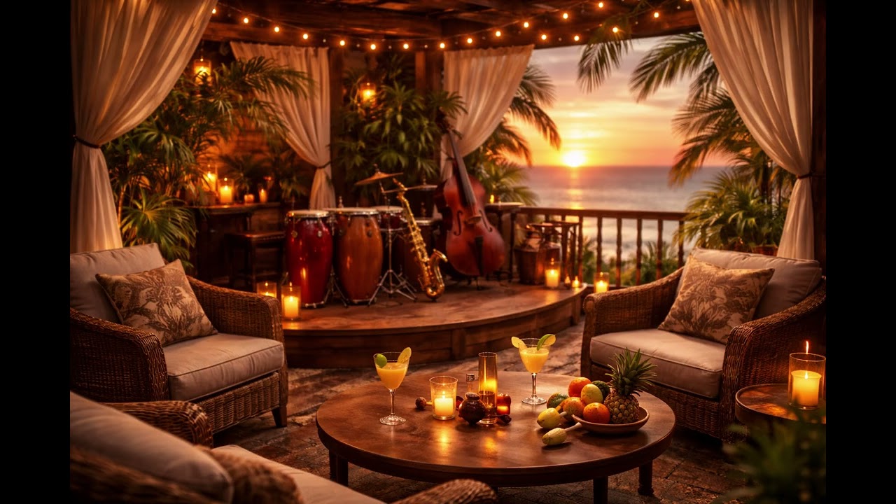 Azúcar Lounge | Smooth Latin Jazz & Chill Music ☾ Sunset Beach Lounge Vibes