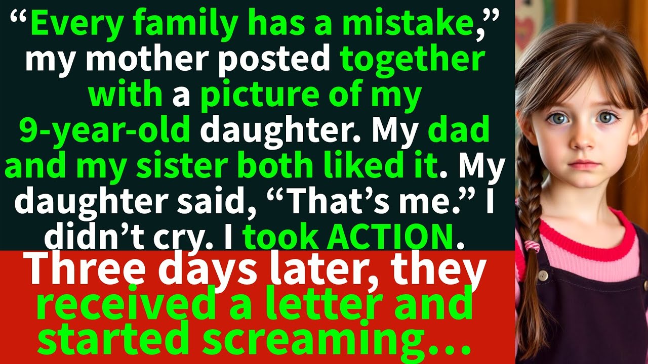 My mom posted a picture of my 9-year-old with a caption: “Every family has a MISTAKE.” So I did THIS