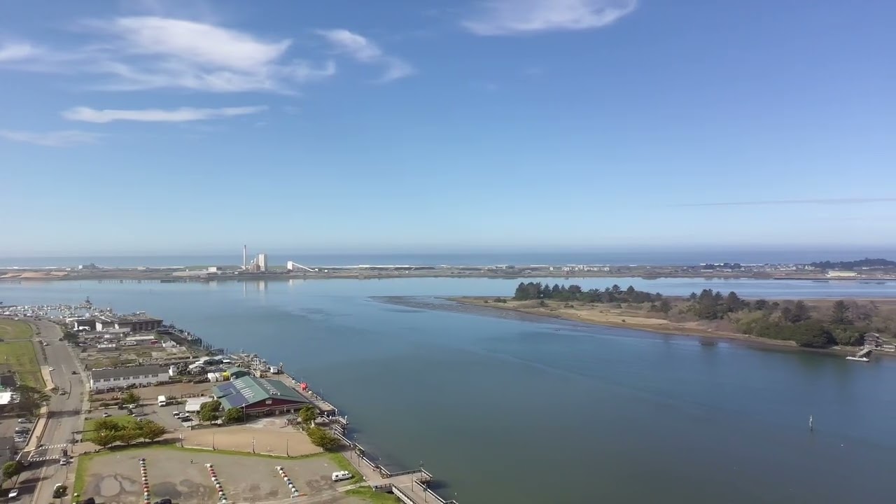 Old Town Eureka and the waterfront from above.
