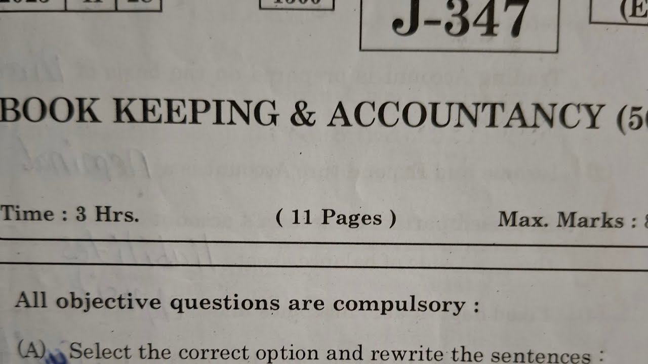 12th std ||board paper 2025 ||final account ||solution  |book keeping accountancy ||