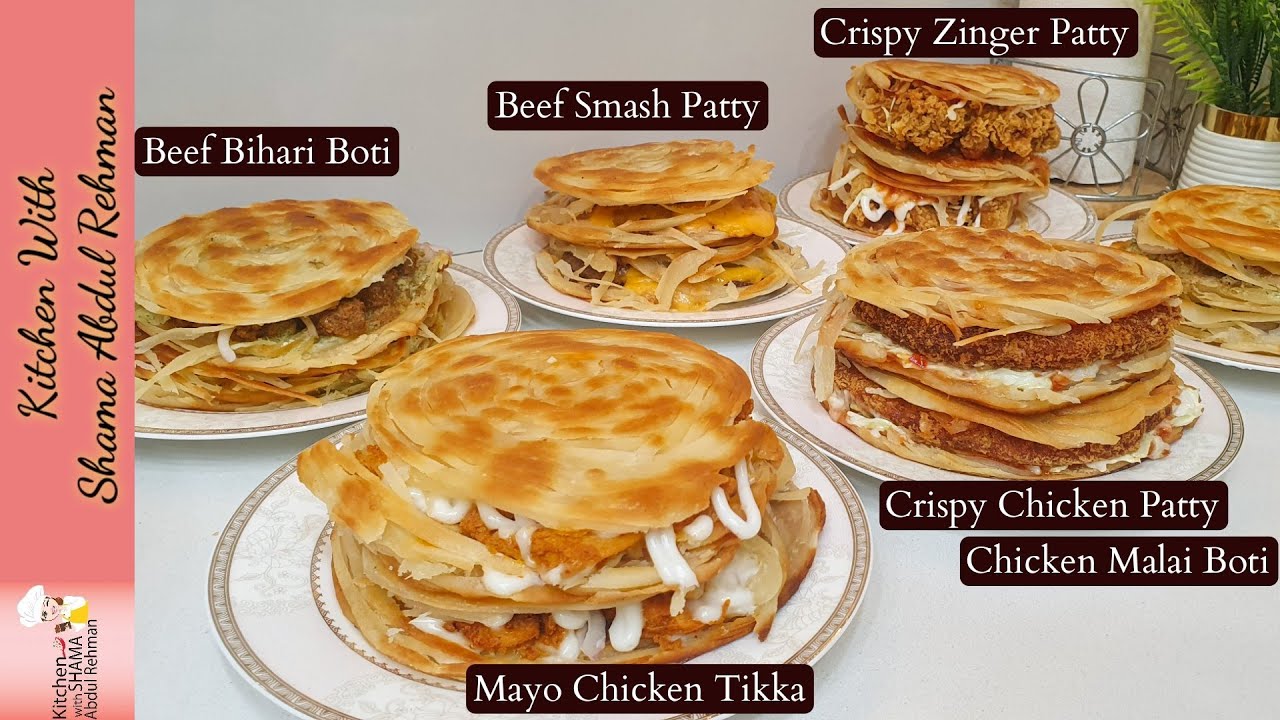 Dubai Viral Paratha Smash Burger In 6 Different Flavours | Beef Smash Patty/ Crispy Zinger Patty....