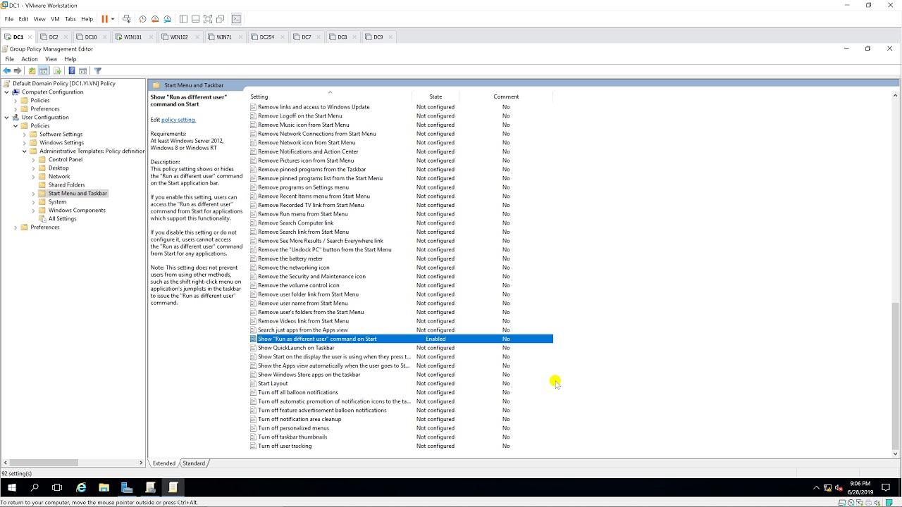 Enable “Run as different user” via GPO