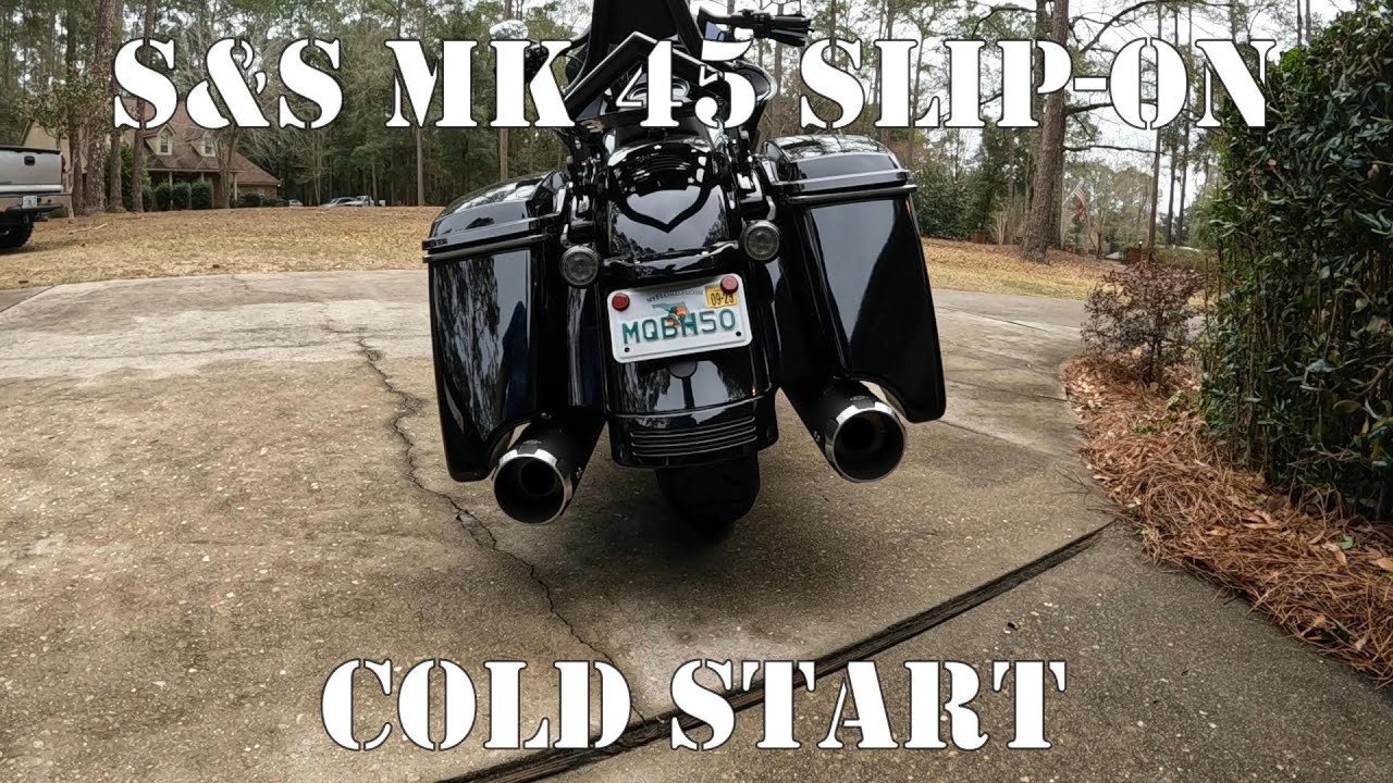 Road Glide S&S MK 45 slip on cold start