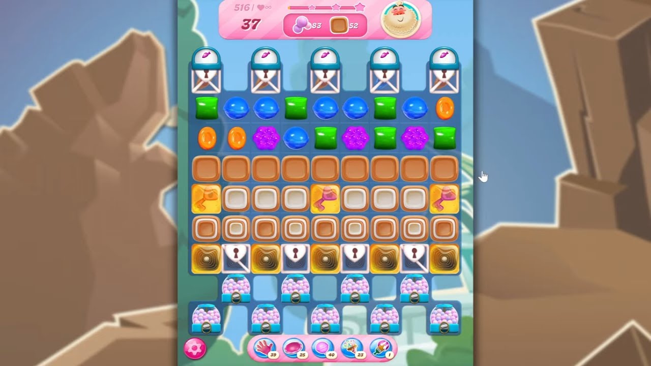 Candy Crush Saga LEVEL 516 NO BOOSTERS (new version)🐟☑️