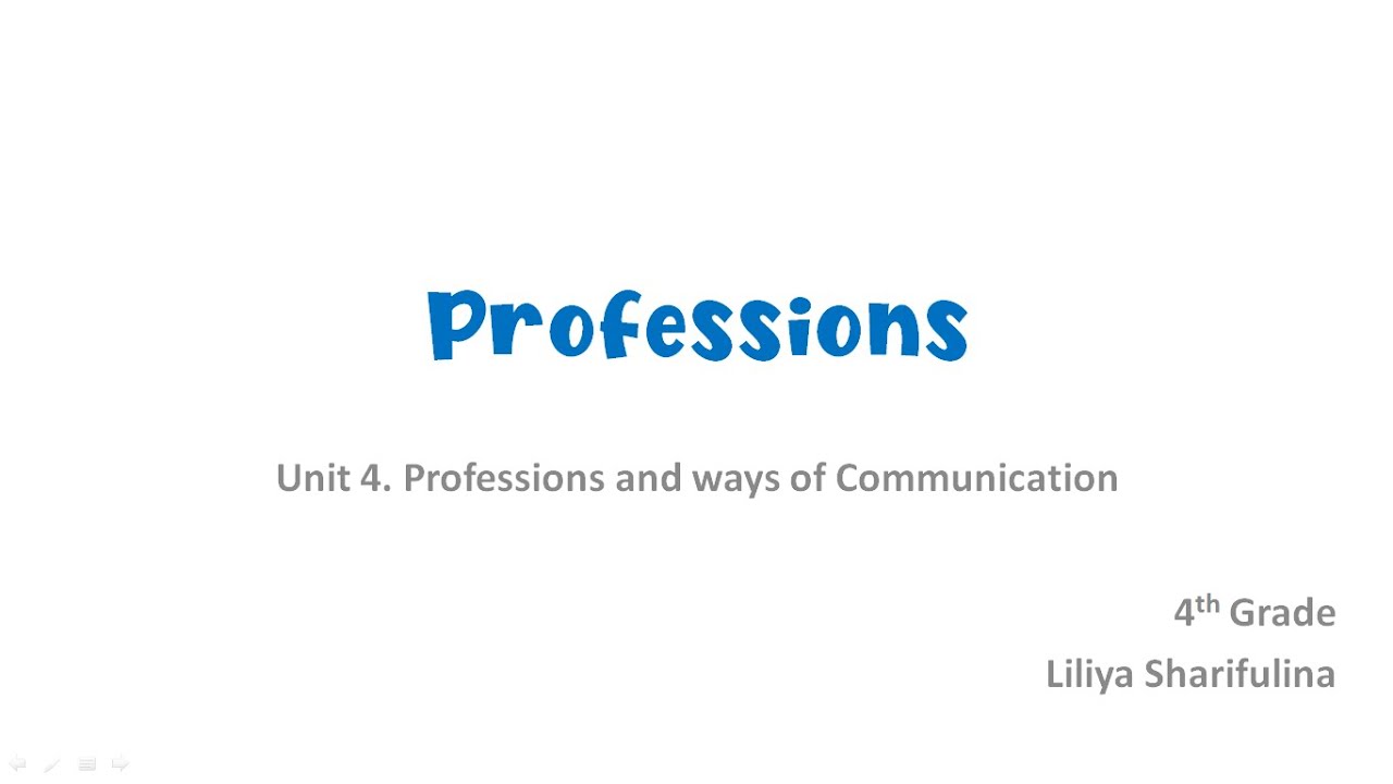 Smiles 4 Lesson Professions
