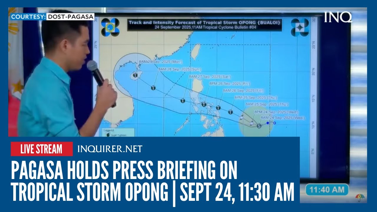 LIVE: Pagasa holds press briefing on Tropical Storm Opong | September 24