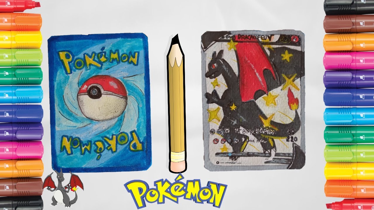 CHARIZARD SHINY V CARD POKEMON drawing  how to draw | Comment dessiner DRACAUFEU SHINY V facilement
