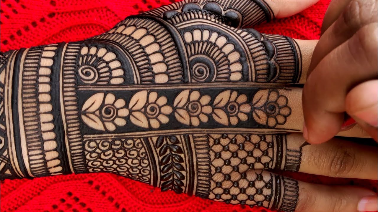 mehandi design for back side hand|| mehandi decoration|| semi bridal mehndi designs