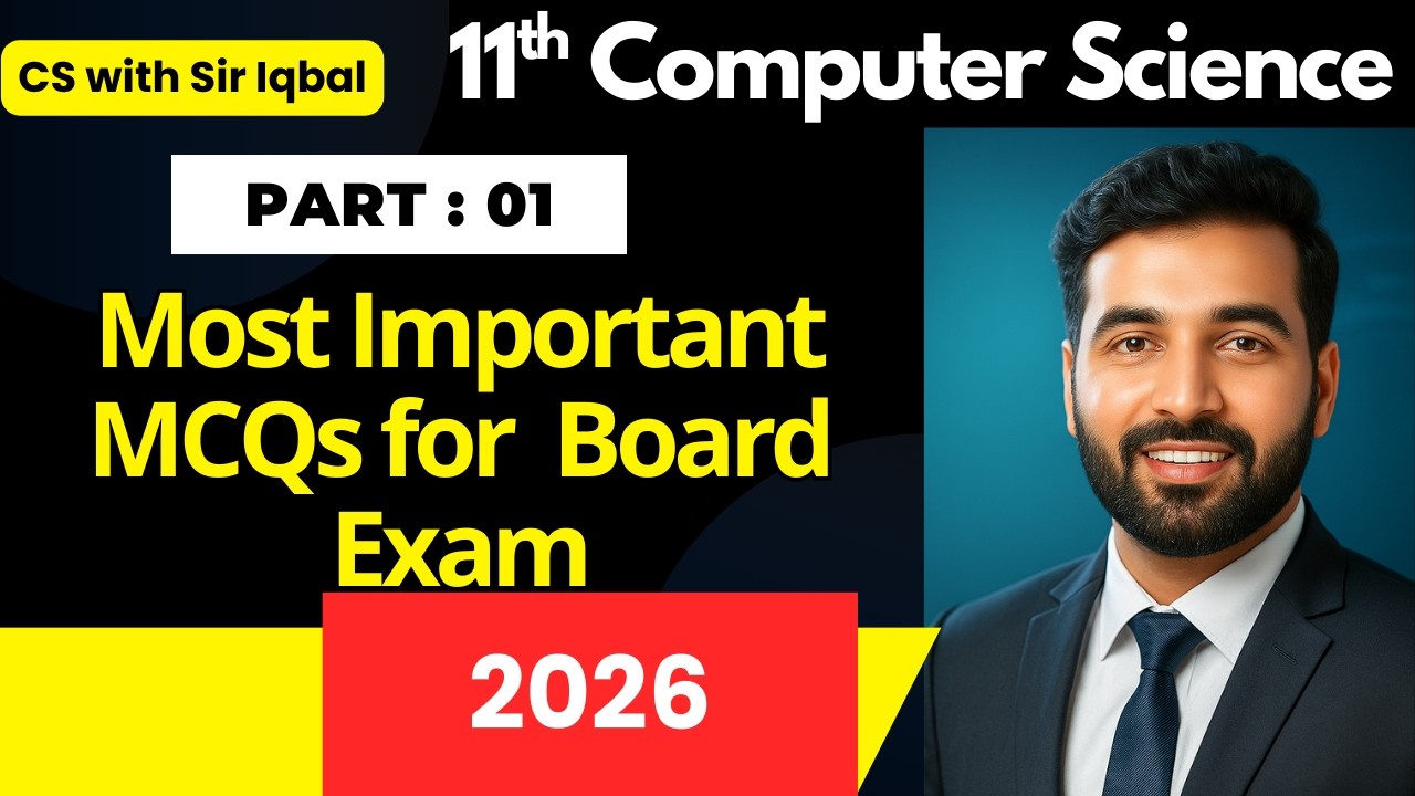 11th Class Computer Science Most Important MCQs 2026 | Punjab Boards | ICS Part 1 | CH 1,2,3