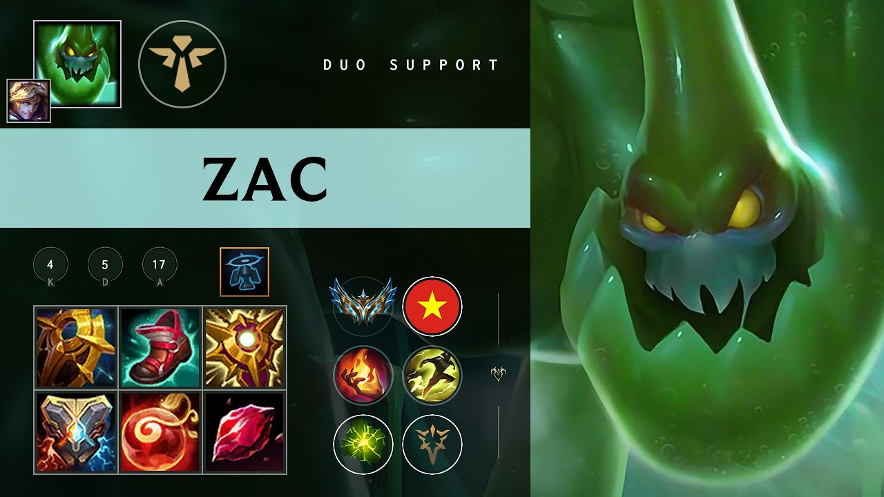 Zac Support vs Maokai - VN Challenger Patch 26.08