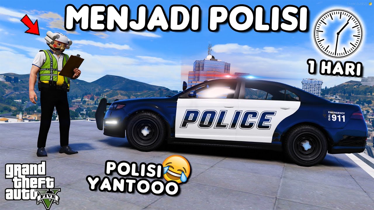 1 HARI MENJADI POLISI - GTA 5 ROLEPLAY