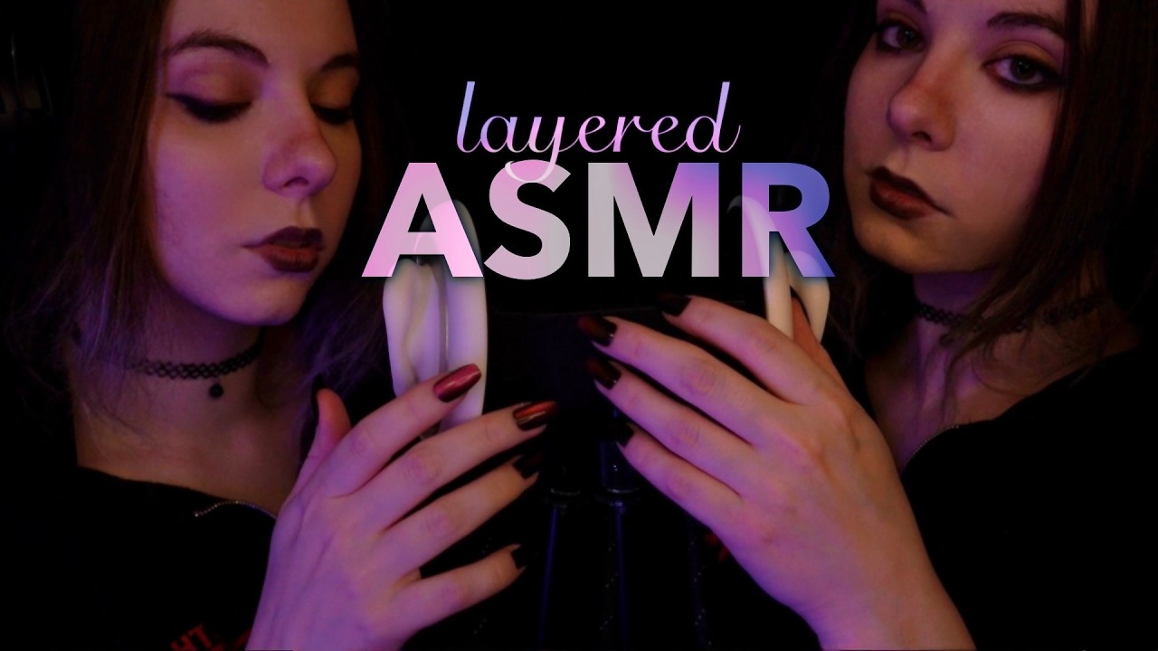 layered ASMR | 200% clicky Unintelligible Whispering & Ear Tapping with Heavy Rain