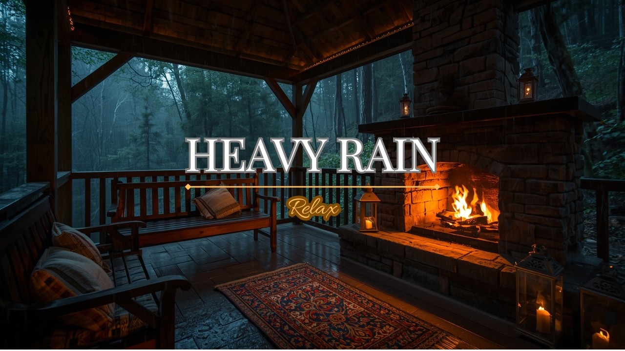 Rainy Forest Night & Crackling Fire 🌧️ Perfect for Deep Sleep