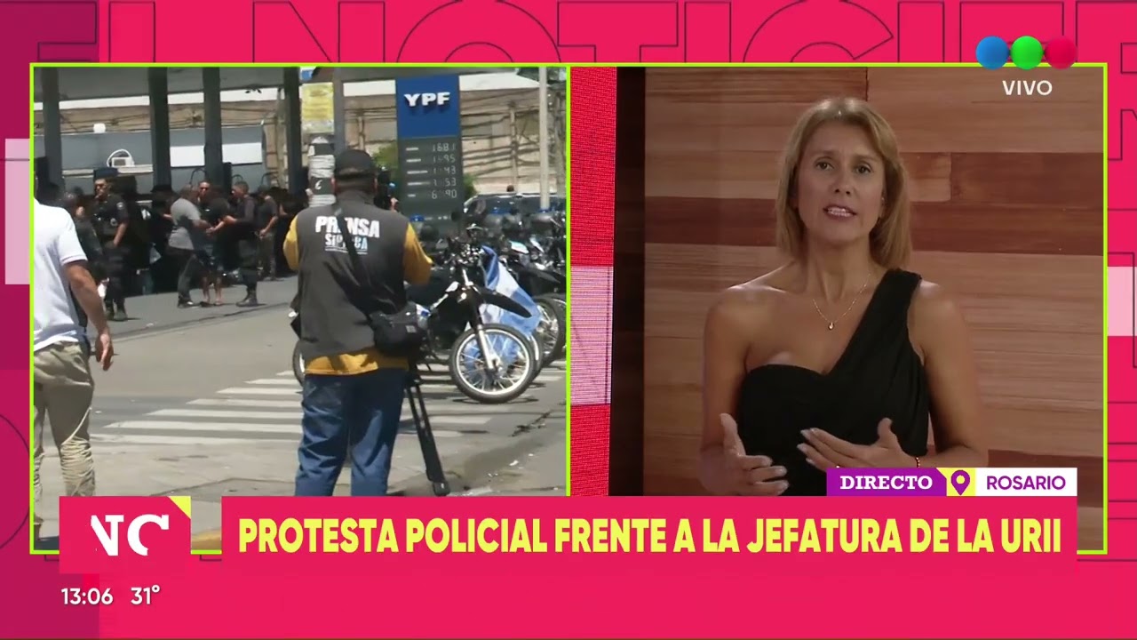 Se lleva adelante una protesta por parte de efectivos policiales frente a la UR II de Rosario