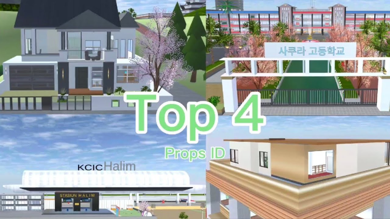 Top 4 Props ID House, School, Apartment, Train Station (Sakura School Simulator)