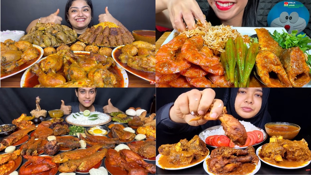 CHICKEN KALEJI BIRYANI EATING CHALLENGE,FISH CURRY,MUTTON CURRY,CHICKEN CURRY,PRAWN CURRY,BIG BITES