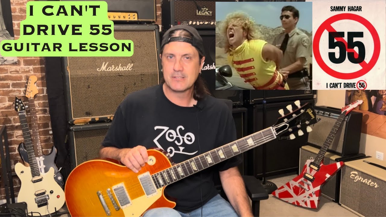 How To Play I Can't Drive 55 By Sammy Hagar - With Guitar Solo - I Can't Drive 55 Guitar Lesson