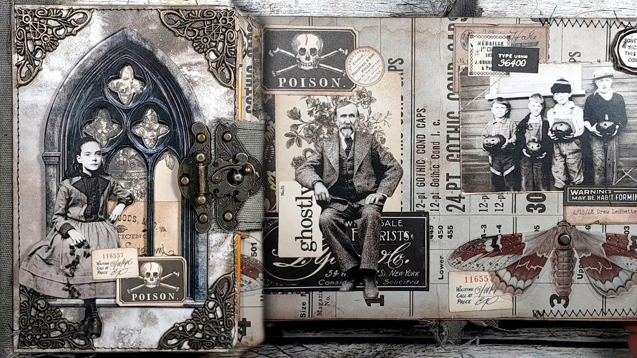 Tim Holtz Idea-ology Halloween Folio Folder Book [Making the whole book from scratch + Flip-Through]