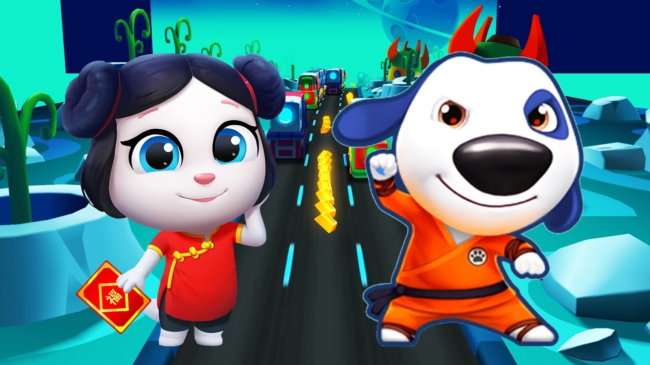 Luck Angela Gold Run Vs Kung Fu Hank Gold Run - Talking Tom Gold Run