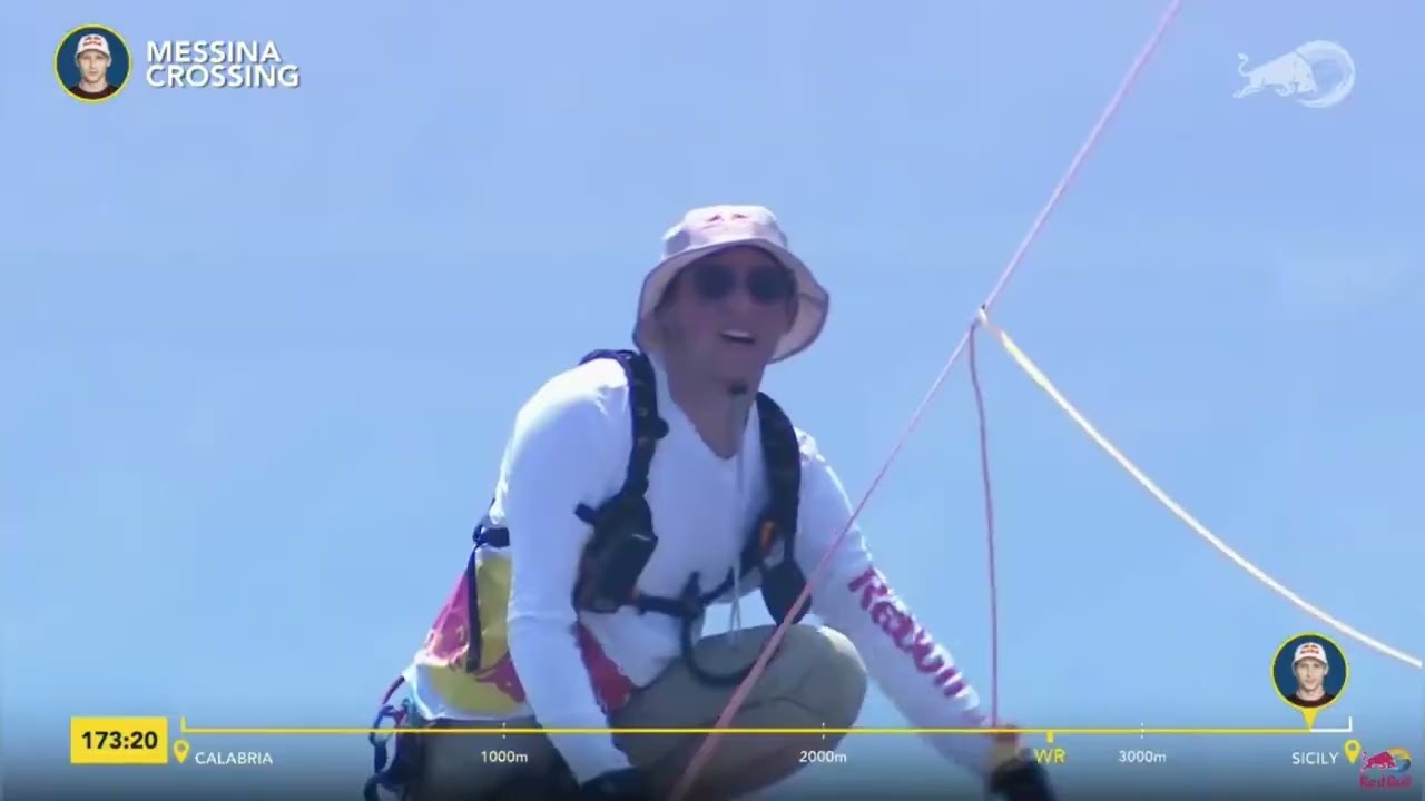 Attraversamento Stretto di Messina, il momento della caduta di Jaan Roose