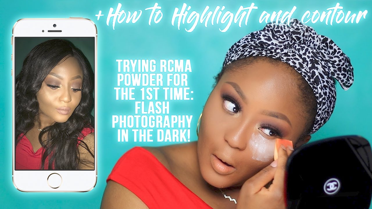 RCMA No Color Powder Review on dark skin & Flash Test in the DARK