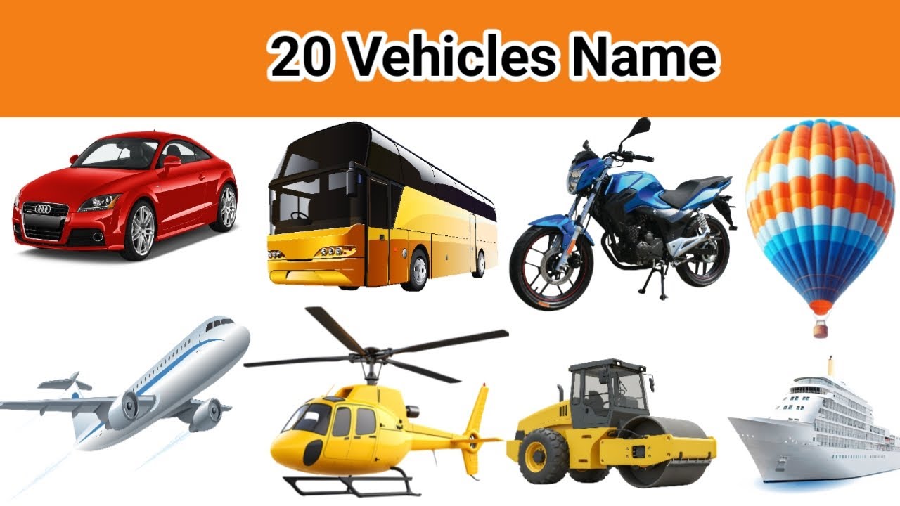 Vehicles Name for Kids | Learn Transport Vehicles for Toddlers and Preschoolers | Car, Bus, Truck