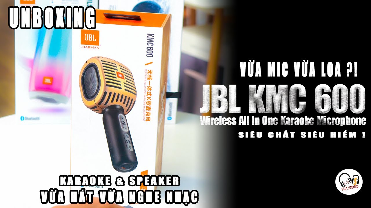 [Unboxing] JBL KMC 600 l Vừa nghe nhạc vừa hát Karaoke - Wireless All In One Karaoke Micro