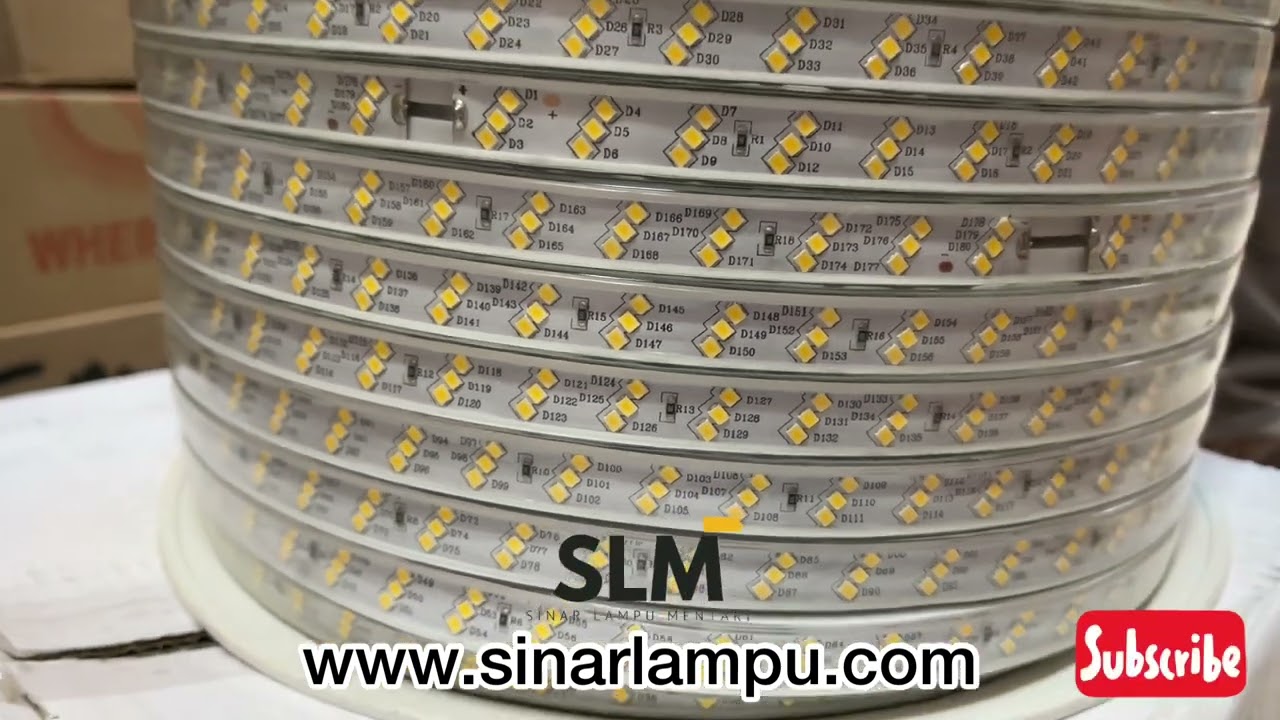 Lampu Selang LED Strip 3 Mata Kuning Warmwhite 100 Meter 220 Volt untuk Outdoor dan Indoor