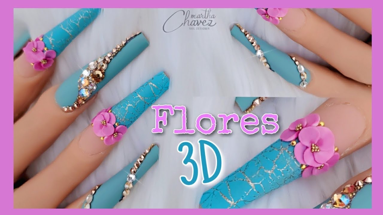 UÑAS ESCULTURALES y FLORES 3D 💕💕