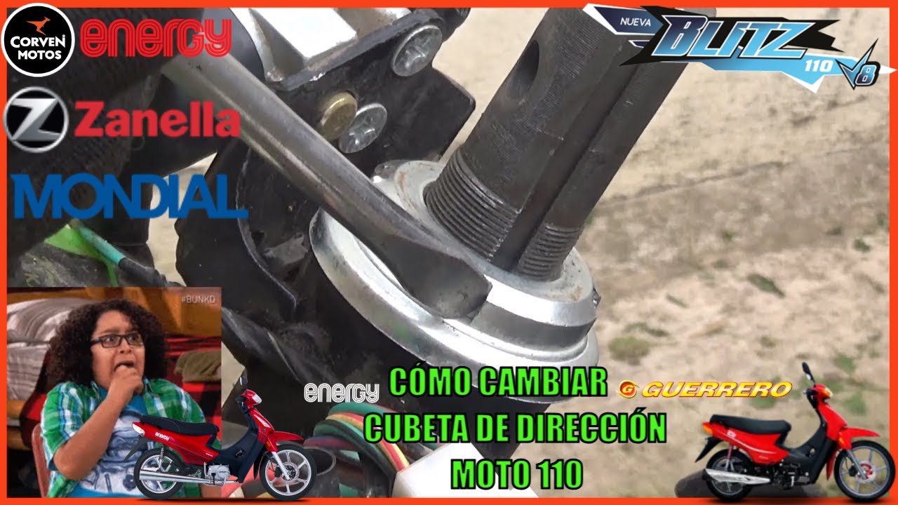 CÓMO CAMBIAR CUBETA DE DIRECCIÓN MOTO 110 #motorcycle #moto 110