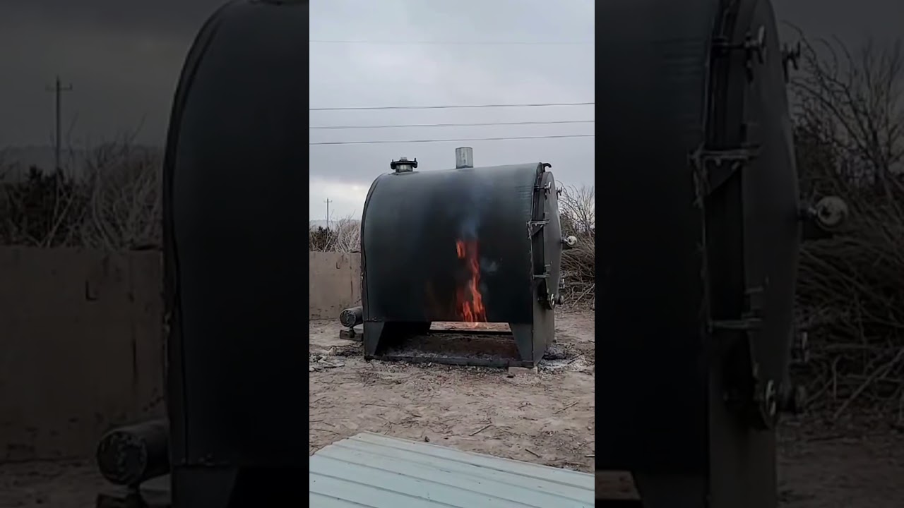 Wood carbonization furnace #carbonization #wood #charcoal #Carbonization process