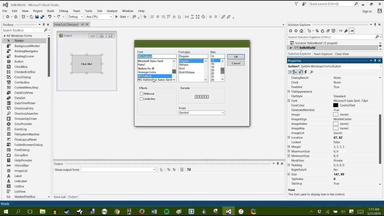 C# Visual Studio 2015: 