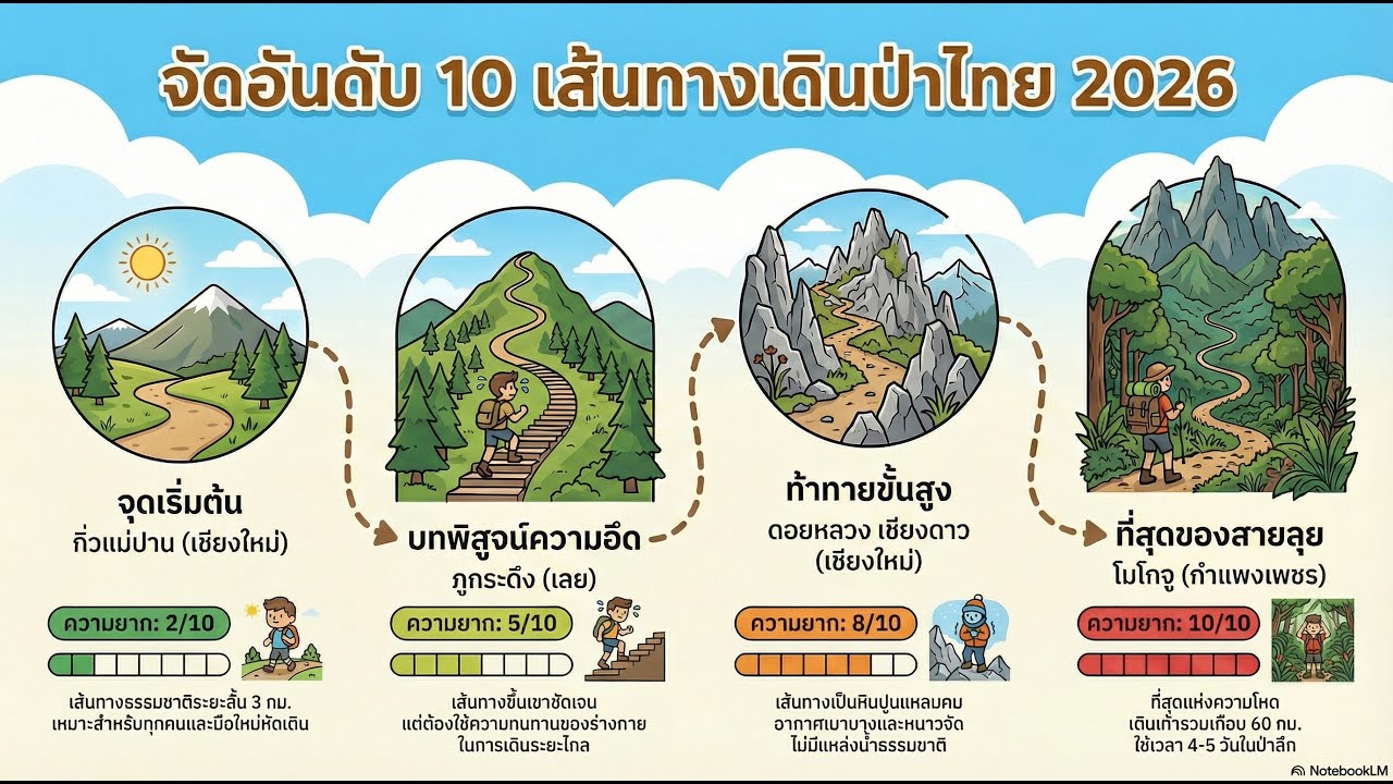 10 สุดยอดเส้นทางเดินป่าไทย