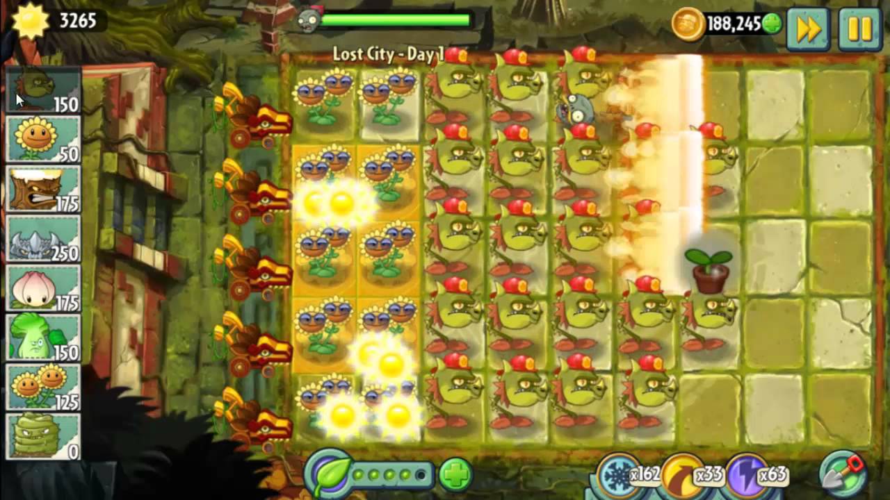 Plants vs Zombies 2 - Only Snapdragon - Lost City Day 1+2