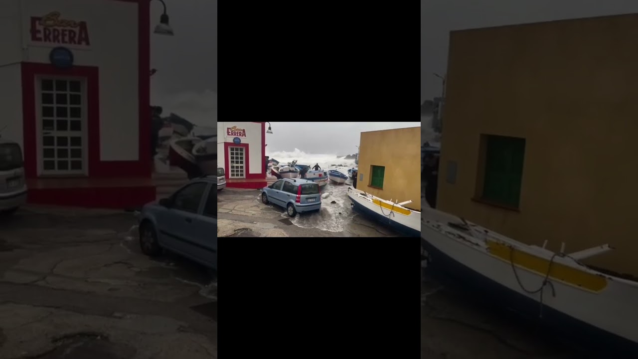 A Linosa come nel Golfo del Messico: il ciclone Harry sferza la costa e travolge le barche