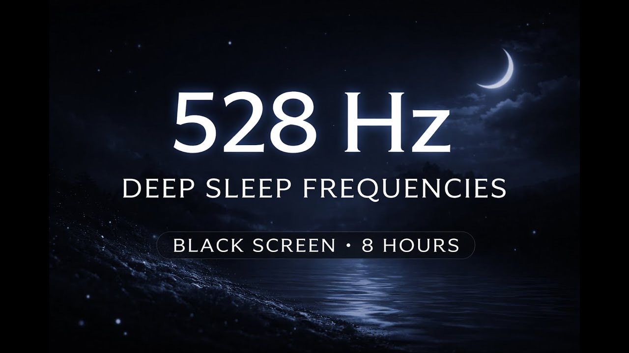 528 Hz – Deep Sleep Frequencies | Black Screen | 8 Hours